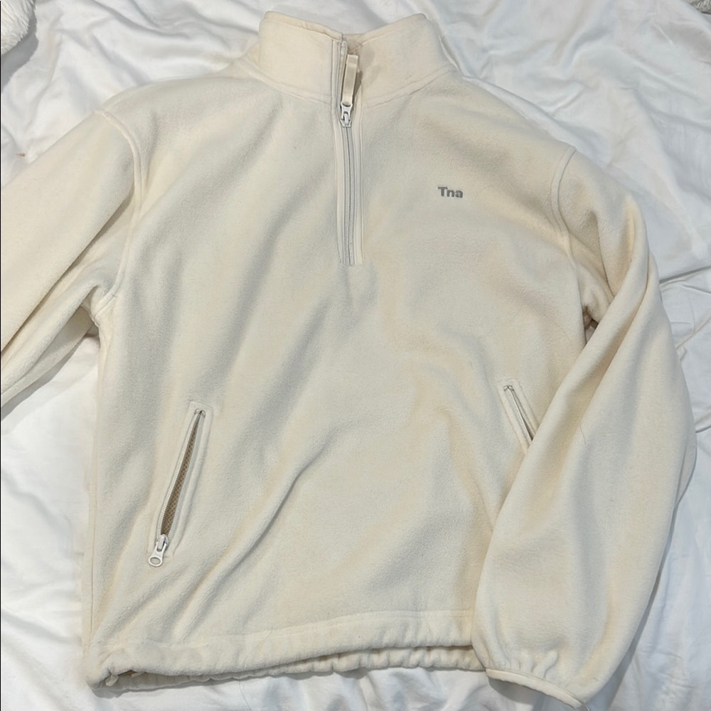 Tna Cream quarter zip sweater size small